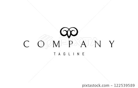 Vector logo with an abstract image of a rams head. Vector logo with an abstract image of a rams head. 122539589