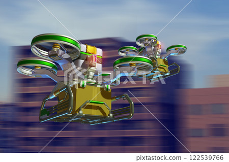 Drone delivery image (formation flight) Drone delivery image (formation flight) 122539766