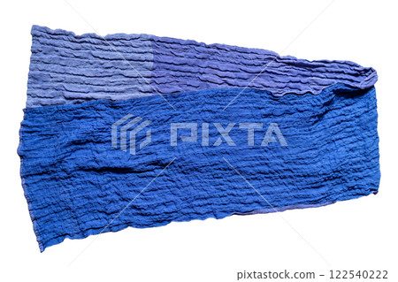 blue scarf sewn from stitched silk fabric isolated blue scarf sewn from stitched silk fabric isolated 122540222