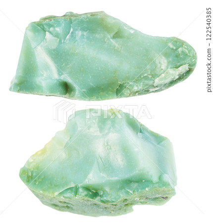 samples of raw chrysoprase minerals isolated 122540385