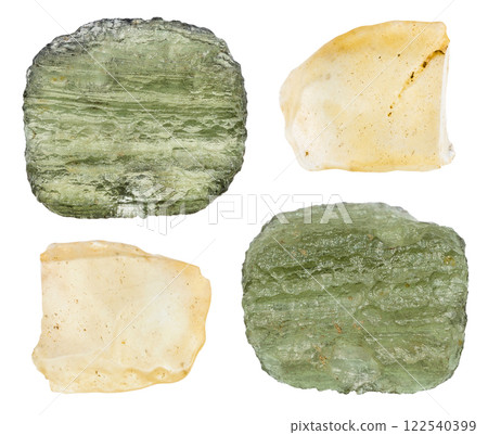 various samples of raw tektite glasses isolated 122540399