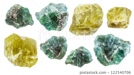 samples of raw chrysoberyl minerals isolated 122540706
