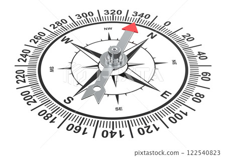 Dial of the compass with the wind rose, 3D rendering Dial of the compass with the wind rose, 3D rendering 122540823