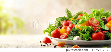 Salad fresh healthy vegetables vegan vegetarian healthy diet food meal 122541207