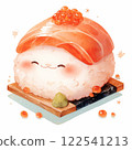 Kawaii salmon nigiri sushi with roe perfect for food design restaurant menu japanese food 122541213