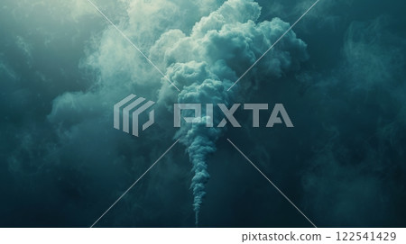 Visualization of carbon dioxide being captured from the atmosphere 122541429