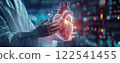 Digital heart in hand medical technology health care innovation visualization science. 122541455