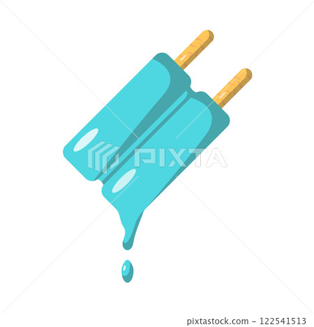 Dripping Ice Cream Flat Illustration. Clean and Shiny Icon Design Elements with Shadow on Isolated White Background Dripping Ice Cream Flat Illustration. Clean and Shiny Icon Design Elements with Shadow on Isolated White Background 122541513