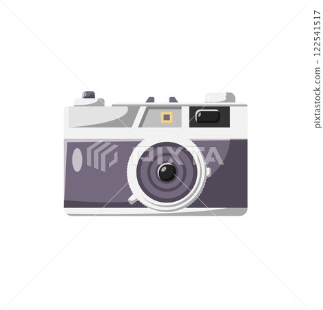 Camera Flat Illustration. Clean and Shiny Icon Design Elements with Shadow on Isolated White Background 122541517