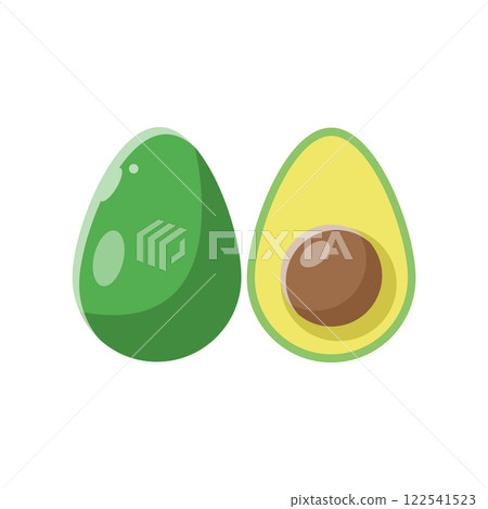 Avocado Flat Illustration. Clean Icon Design Element on Isolated White Background Avocado Flat Illustration. Clean Icon Design Element on Isolated White Background 122541523