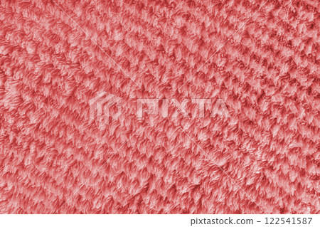 Terry cloth, diagonal stirped red towel texture. Soft textile bath, beach microfiber material 122541587