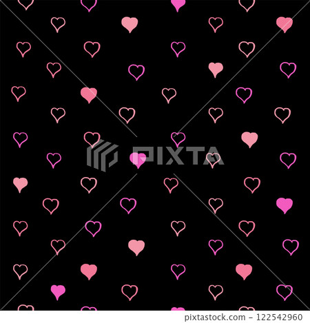 Seamless pattern Valentines day background, hand drawn heart shape doodles 122542960