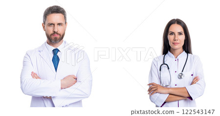 medical service. physician with healthcare colleague. Medical staff. doctor and nurse in hospital. medical service. physician with healthcare colleague. Medical staff. doctor and nurse in hospital. 122543147