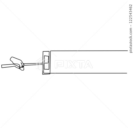 young housewife is ready for cleaning it is time for cleaning. Vector illustration 122543462