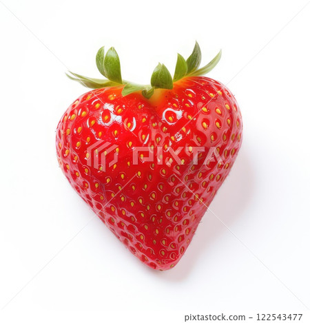 Sweet strawberry in heart-shaped isolated on white 122543477