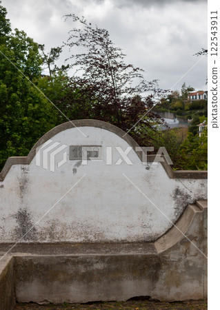 Bricked bench with 1899, Funchal, Madeira, Portugal 122543911