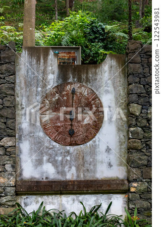 Stone clock in botanical garden, Funchal, Madeira Stone clock in botanical garden, Funchal, Madeira 122543981