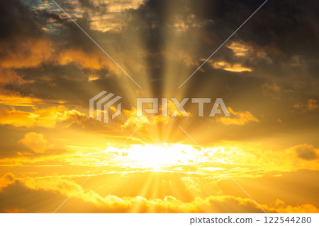 Sunset clouds and sunset dramatic sky 122544280