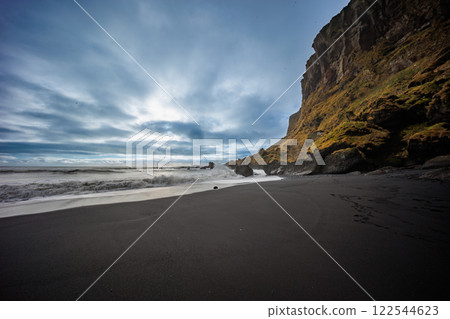 Vikurfjara Black Sand Beach near Vik on the island of Iceland Vikurfjara Black Sand Beach near Vik on the island of Iceland 122544623