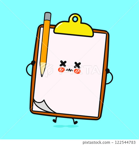 Angry Clipboard Character Playful Cartoon Clipboard with Mischievous Expression 122544783