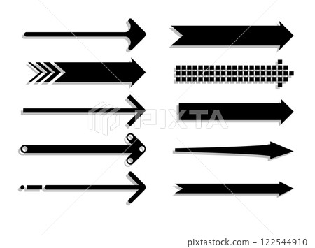 Set of black arrow pointing up. Arrow shape element. Vector Set of black arrow pointing up. Arrow shape element. Vector 122544910