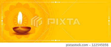 yellow diwali banner with text space 122545056