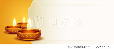 happy diwali realistic diya festival banner design happy diwali realistic diya festival banner design 122545069