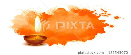 happy diwali watercolor banner design 122545070