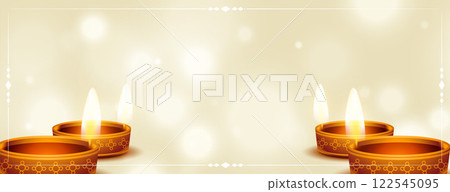 happy diwali hindu festival realistic banner design 122545095
