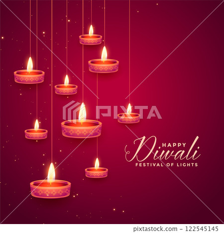 hanging diya lamps for happy diwali festival hanging diya lamps for happy diwali festival 122545145