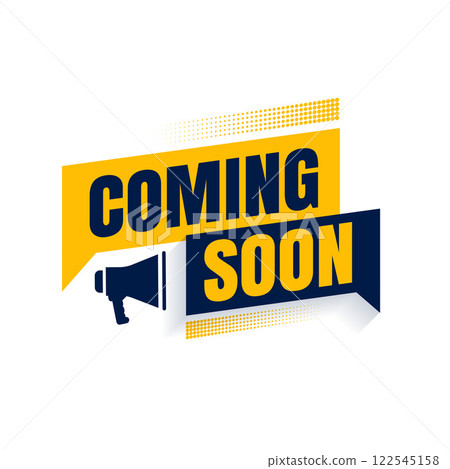 flat coming soon background with megaphone flat coming soon background with megaphone 122545158