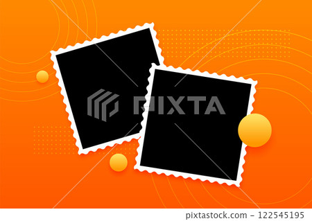 two photo frames background in modern style 122545195