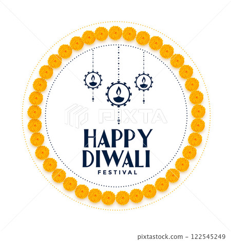 decorative flowers frame happy diwali festival background decorative flowers frame happy diwali festival background 122545249
