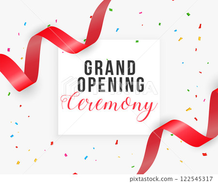 realistic grand opening ceremony background card 122545317
