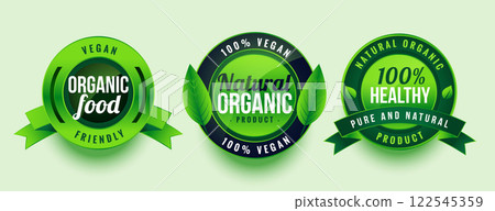 natural organic healthy food green labels design natural organic healthy food green labels design 122545359