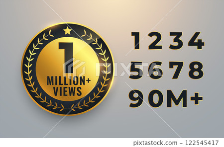 one million views count golden label one million views count golden label 122545417