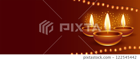 happy diwali festival of lights web banner with text space 122545442
