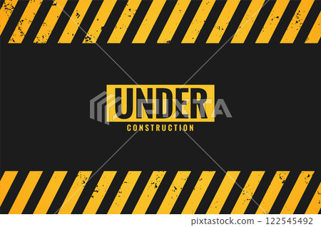 under construction background with black and yellow stripes 122545492