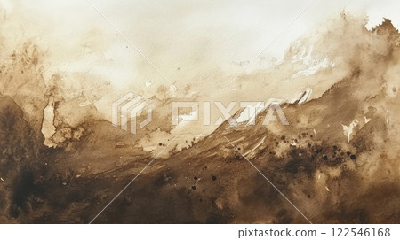 Abstract brown watercolor background. Dry brush and glazing 122546168