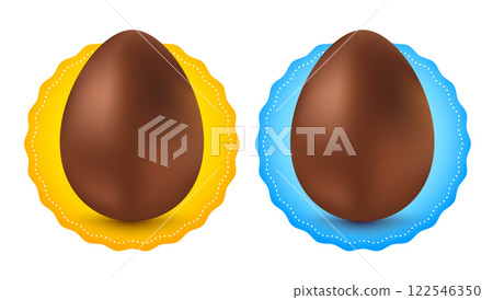 Vector chocolate egg for Easter. Vector illustration of a Chocolate egg for Easter. 122546350