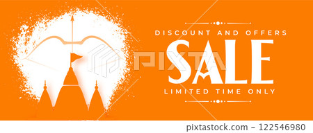 flat sale banner for happy dussehra festival 122546980