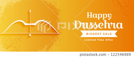 happy dussehra sale banner with bow and arrow 122546989