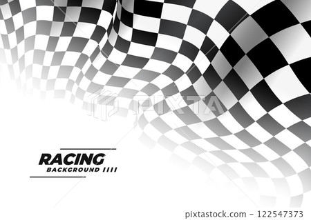 3d racing flag on white background 122547373