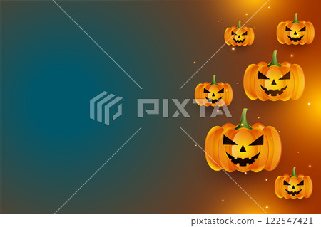 realistic laughing halloween pumpkins with text space realistic laughing halloween pumpkins with text space 122547421