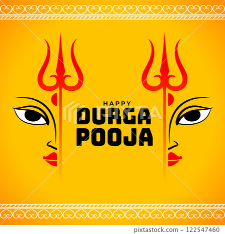 happy durga pooja wishes card design 122547460