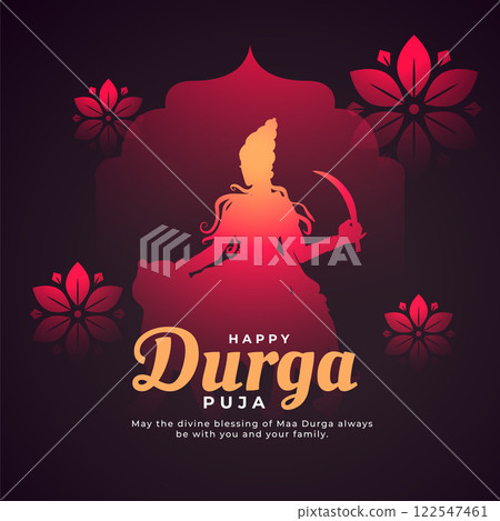 happy durga pooja festival card design 122547461