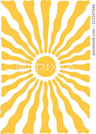 Contemporary sun shining groovy ornament Contemporary sun shining groovy ornament 122547848