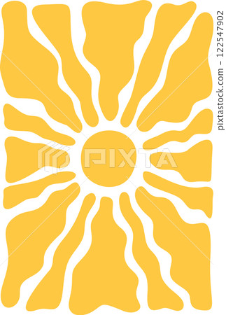 Old groovy sun hippie background 122547902