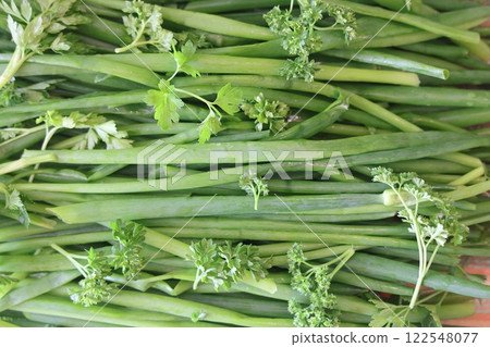 fresh herbs prepared for salads. Parsley and green onions. Proper nutrition, vitamins. fresh herbs prepared for salads. Parsley and green onions. Proper nutrition, vitamins. 122548077