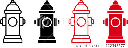 Fire hydrant icon variants Fire hydrant icon variants 122548277